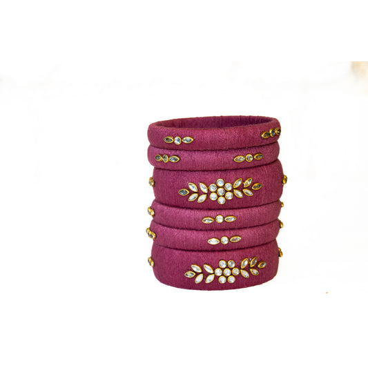 Mauve Golden Stone Bangles