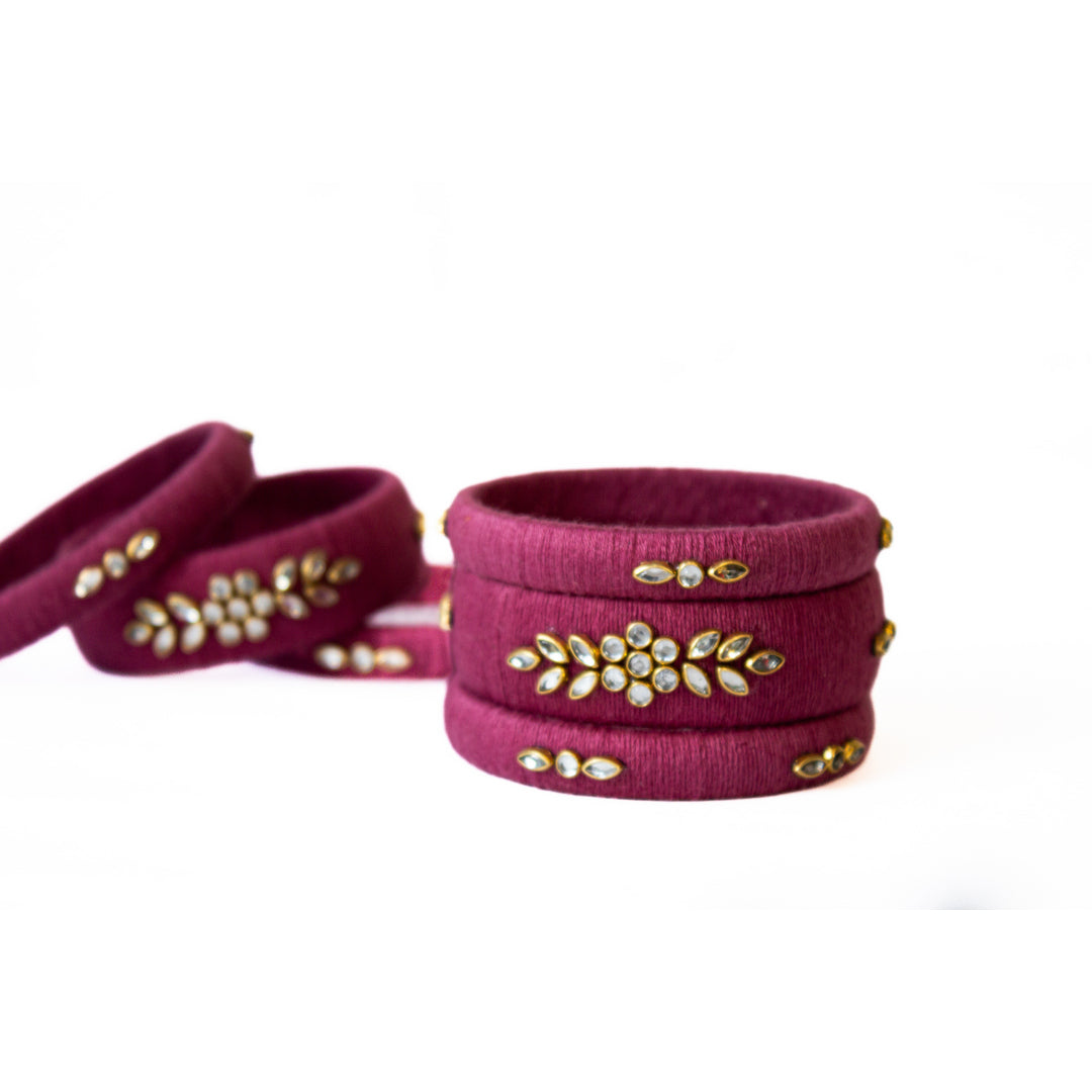 Mauve Golden Stone Bangles