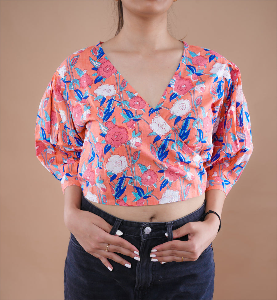 Pastel Floral Criss Cross Lily Top