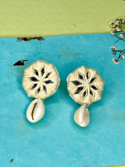 White Kaudi Earrings